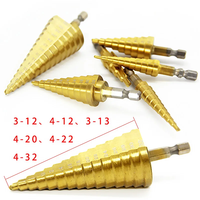 

Drill Bit Step Groove Bearing Core Set 3-12 Drill Set Straight Metal Steel Coated Wood 4-32mm Cutter Titanium Bit Hole 4-12 4-20