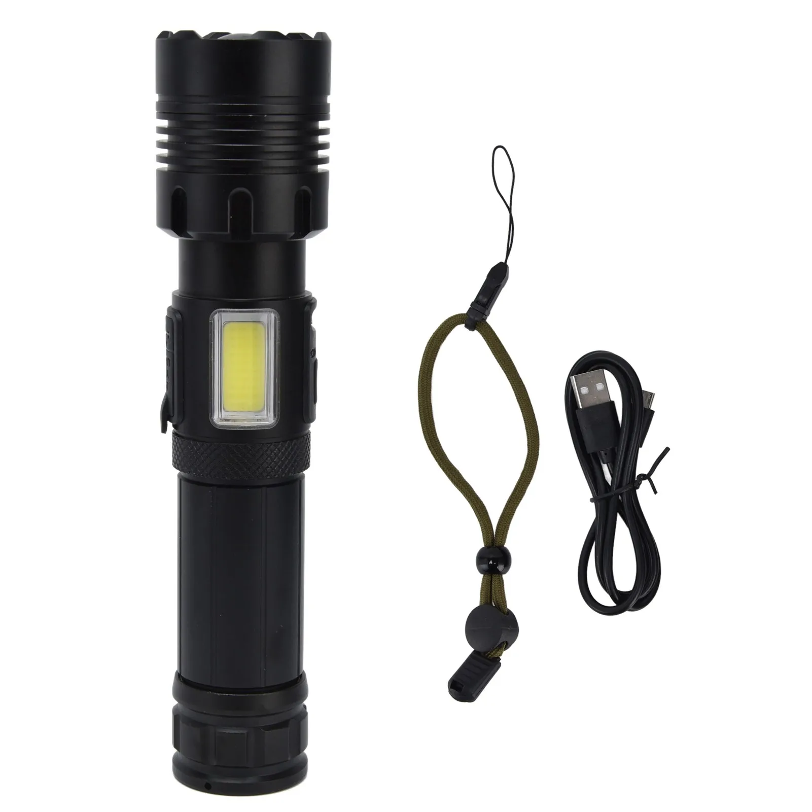 

Glare Flashlight Super Bright Waterproof Zoomable with Power Display for Outdoor