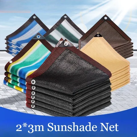 2*3 м солнцезащитная сетка с затенением, уличный солнцезащитный чехол, защита от ультрафиолета, красочные синие, белые полосы, утолщенный HDPE, тент для сада, бассейна