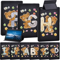 tablet case for lenovo tab e10 10 1m10 10 1 leather stand cover for lenovo tab m10 fhd plus tb x606f bear letter pattern case
