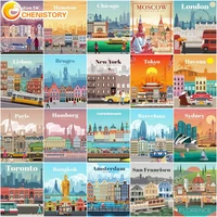 chenistory diy coloring by numbers cityscape poster handpainted wall art unique gift painting by number childrens room decor