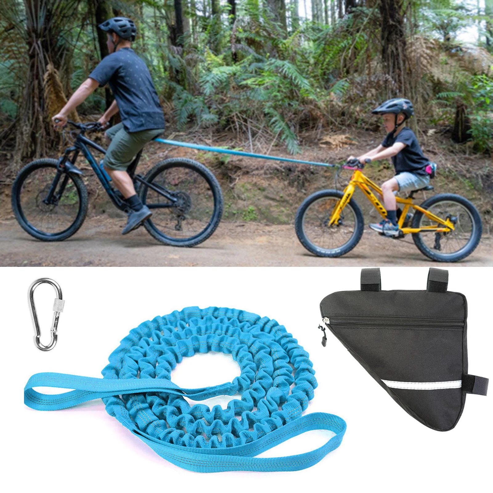 

Bicycle Tow Rope 4.5M Children's Elastic Tow Rope Bungee Tow Rope Portable Parent Child Pull Rope Bicycle Outdoor Cycling Leash