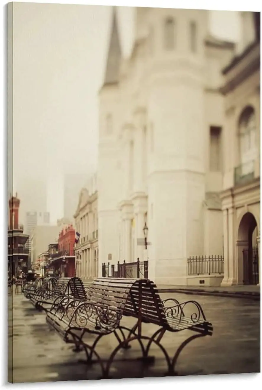 

Jackson Square New Orleans French Quarter Travel Photography Poster Art Funny Vintage Picture Mural Decoration Room No Frame