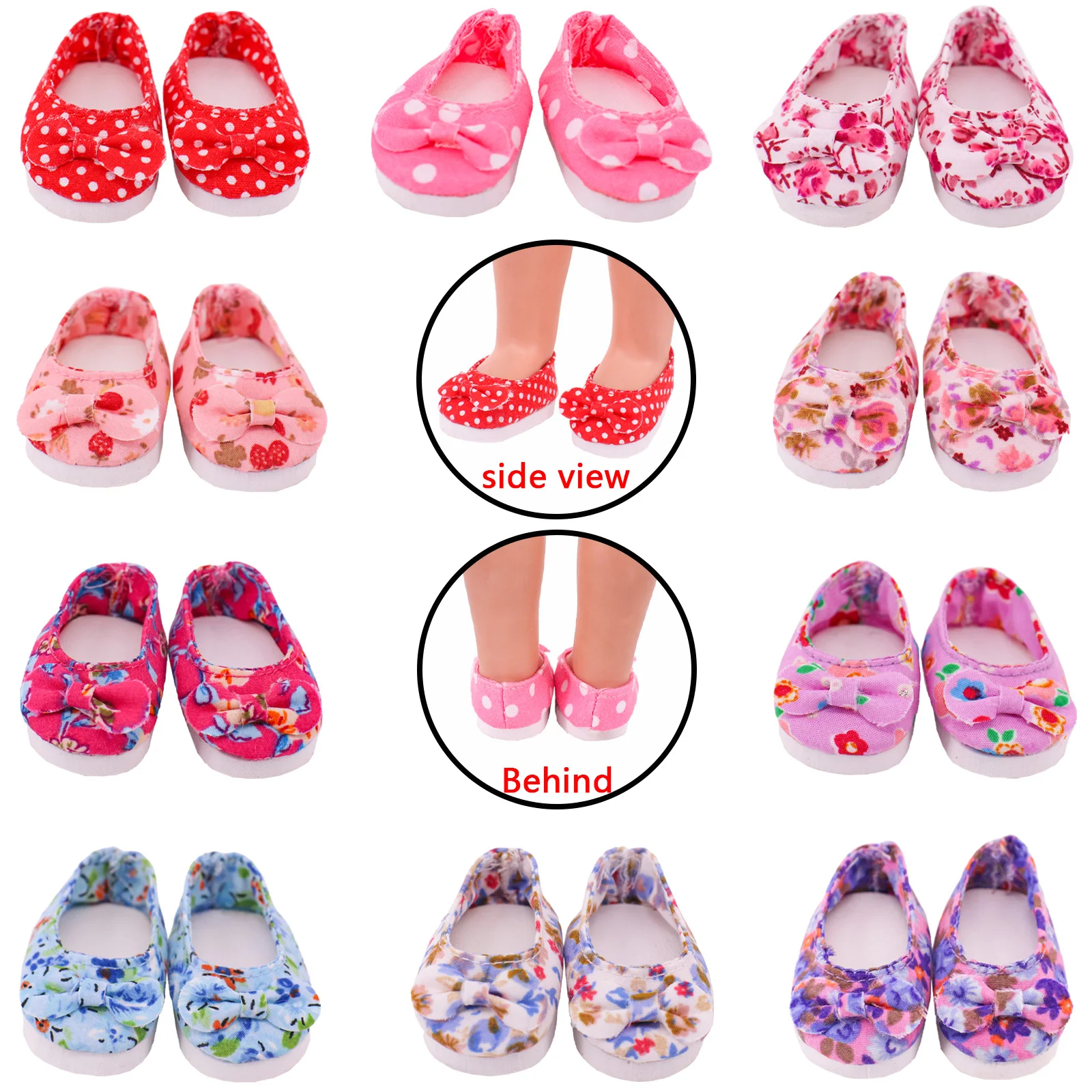 

Doll Shoes Floral Print For 14.5Inch Wellie Wisher 32-34 Cm Paola Reina Dolls Clothes Accessories 20Cm Kpop Doll 1/6 BJD Blyth