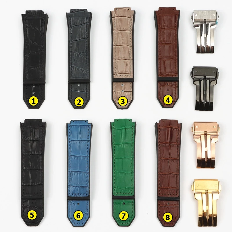 

Ремешок для часов, из коровьей кожи, с силиконовым ремешком, 29 х19 мм