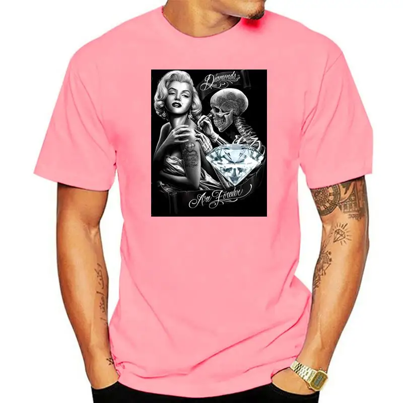 

Marilyn Monroe Diamonds Tattoo Skeleton Dga Art David Gonzales Men T Shirt