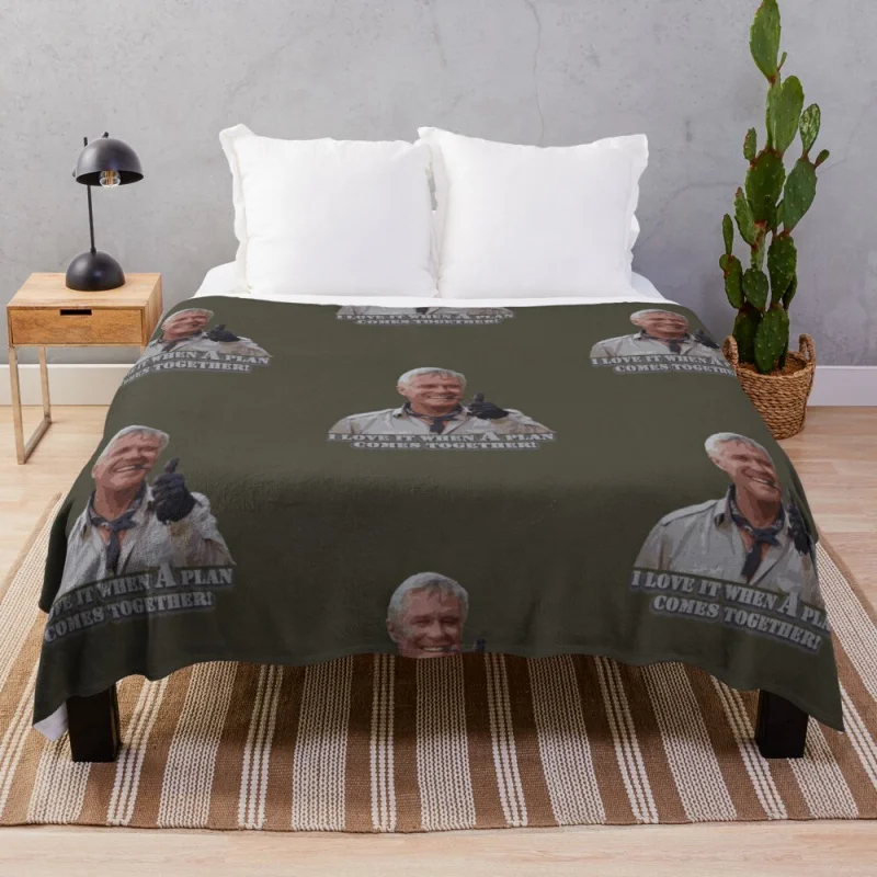

The A-Team! Hannibal Smith: "I Love it when a plan comes together!" Throw Blanket Heavy Blanket Beautiful Blankets
