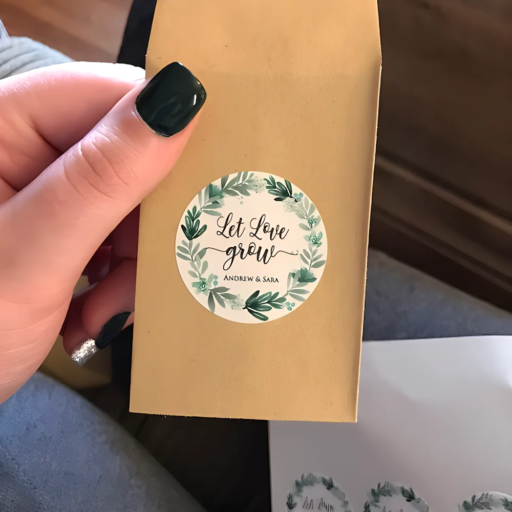 Наклейки Let Love Grow сочные свадебные сувениры наклейки этикетки зеленые