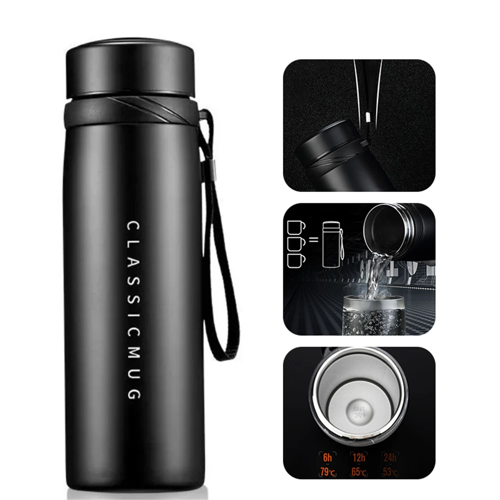 

1100/900/650ml Thermos Bottle Stainless Steel Vacuum Flask Tea Thermal Mug Large Capacity Thermo Cup Carrying Thermos Outdoors
