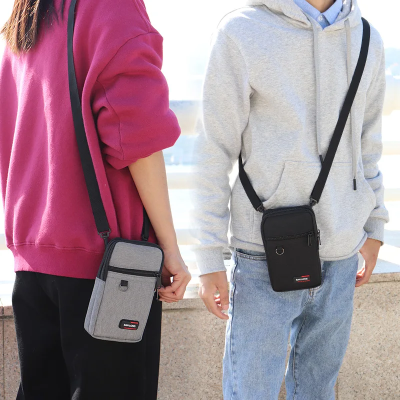 

Модная Сумка-слинг для мужчин и женщин, сумка для телефона из ткани Оксфорд, спортивный мессенджер на ремне, кросс-боди и кошелек, мини-кошелек для мальчиков