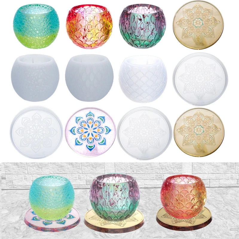 

6 шт./компл., набор форм для подставок, силиконовая форма для чашек, литье из смолы, ремесло без крышки