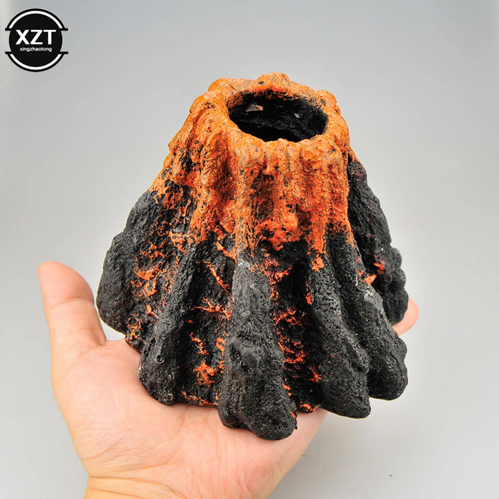 Декоративный кислородный насос в форме вулкана для аквариума каменный воздушный