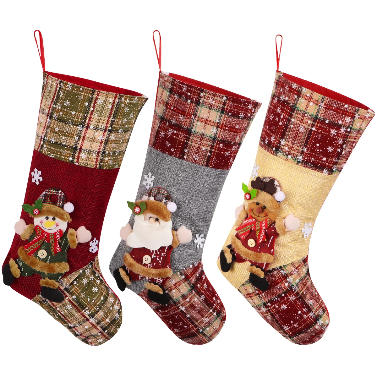 

Merry Christmas Socks Christmas Tree Ornaments Sack Xmas Gift Candy Bag Cute Fabrics Socks Christmas Festival Holiday Socks Red