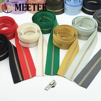 12meters 3 metal zippers with slider gold teeth zips tape for clothing purse zipper repair kit diy sewing material accessories