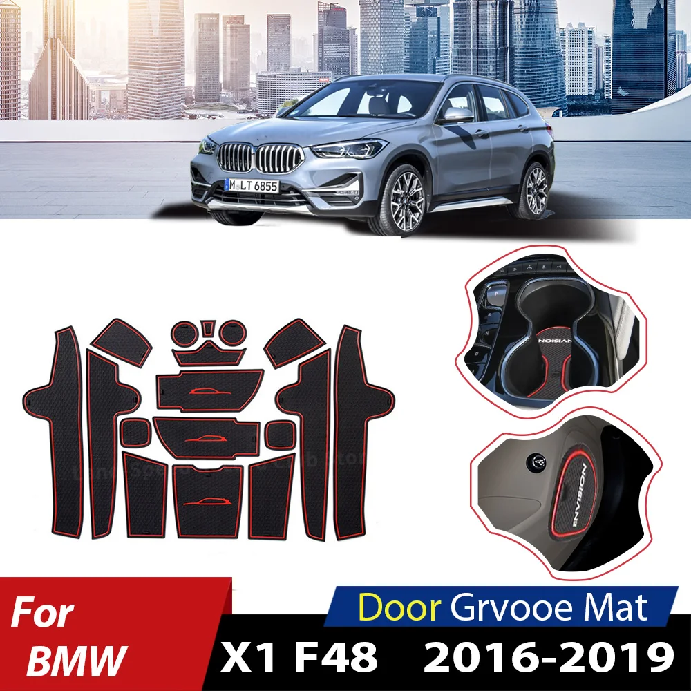

Car Mats For BMW F48 Door Groove Mat X1 2016-2021 Black Rubber Interior Accessories Automobiles Parts