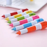 6pcs cute smiling face pill ball point pen pencils telescopic vitamin capsule ballpen for school office party gifts supplies