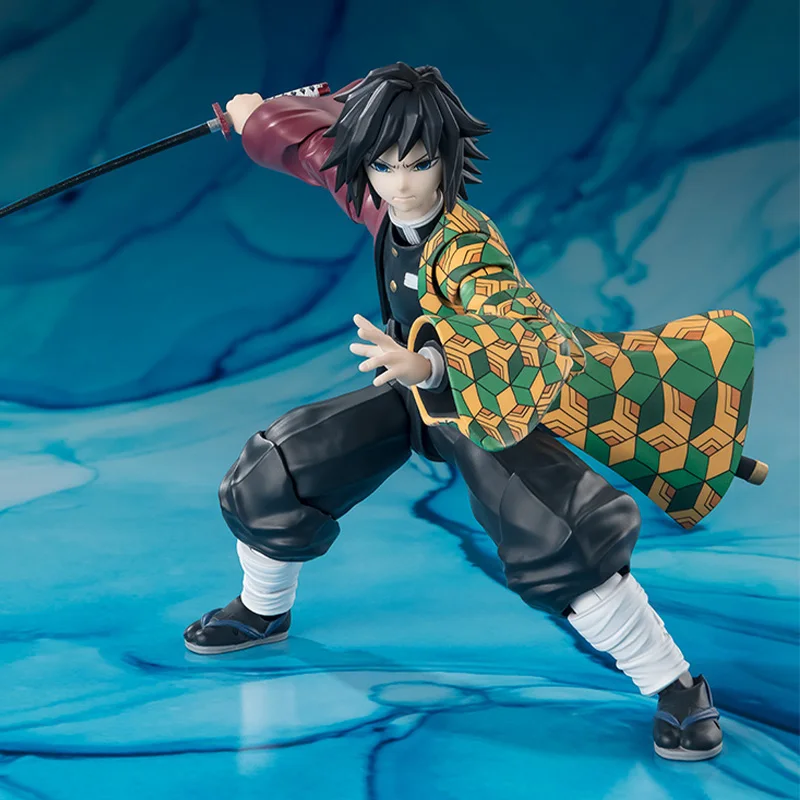 В наличии Bandai Original S.H.Figuarts SHF Demon Slaye Giyu Tomioka Аниме Фигурка Модель Готовая Игрушка