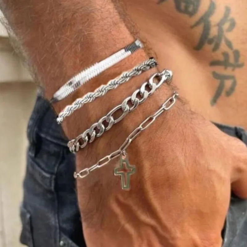 Цепочка многослойная из нержавеющей стали в стиле хип-хоп 2024