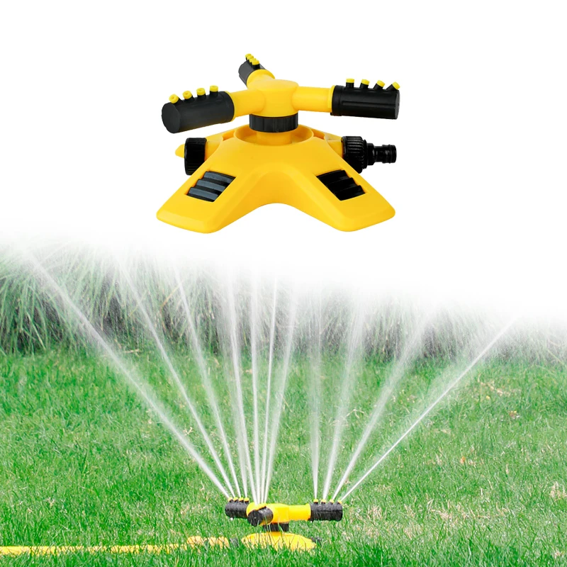 

1Pc 360 Degrees Automatic Rotation 3 Fork Spray Head Adjustable Sprinkler Plastic Practical Watering Irrigation Device