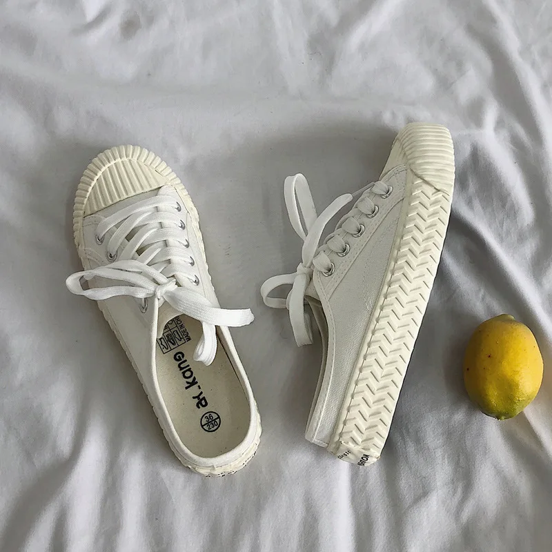 Spring 2023 Retro Fashion Sports Shoe for Women Yellow Cookie Shoes Half Trailer Canvas Shoe Fashion Cloth Shoe Ventilate Girl