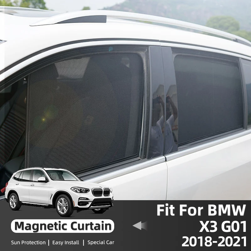 

For BMW X3 G01 2018-2022 Magnetic Car Window Curtains Solar Sunshield Shadow Mesh Glass Shading Sun Protection