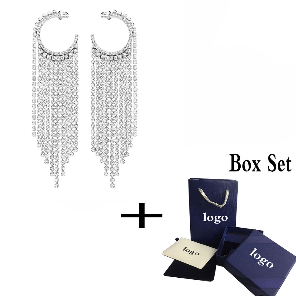 

Fashion New Fit Pierced Earrings White Gold Carefully Crafted Crystal Mesh Jewelry To Give The Best Gift For Lover