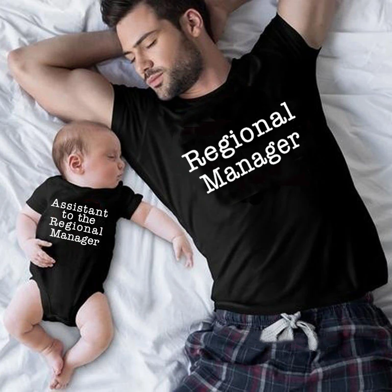

Daddy and Me Clothes Father's Day Gift Family Matching Shirts Regional Manager Assistant to the Regional Manager Father Son Tees