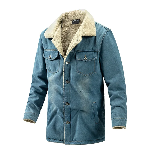 Men's Denim Jacket Winter Mid-length 