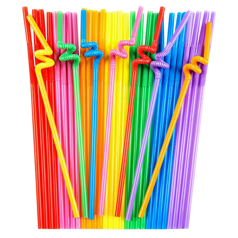 

Straws Straw Party Crazy Drinkingcolored Unique Decorative Tubes Kidssummer Child Variedbeverage Drink Silly Loopcocktail Cream