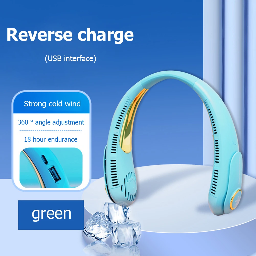 

Портативный подвесной шейный вентилятор без лопасти с зарядкой от USB, спортивный вентилятор для шеи, кондиционер, портативный спортивный ох...