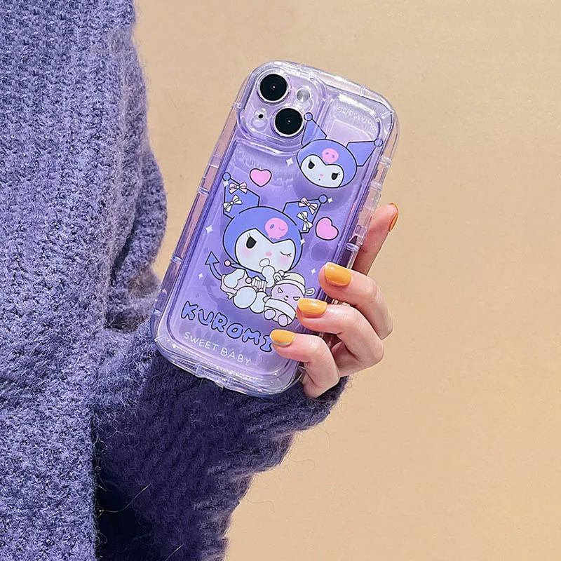 Симпатичный чехол Sanrio Hello kitty с героями мультфильмов Kuromi Melody для iPhone 15 12 13 Mini 14 Pro Max