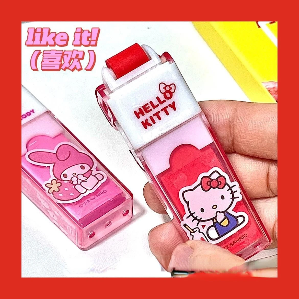 

Kawaii Sanrioed Anime Cartoon series My melody HelloKitty New Fashion Cute Student Stationery Eraser Pupils Rolling Eraser