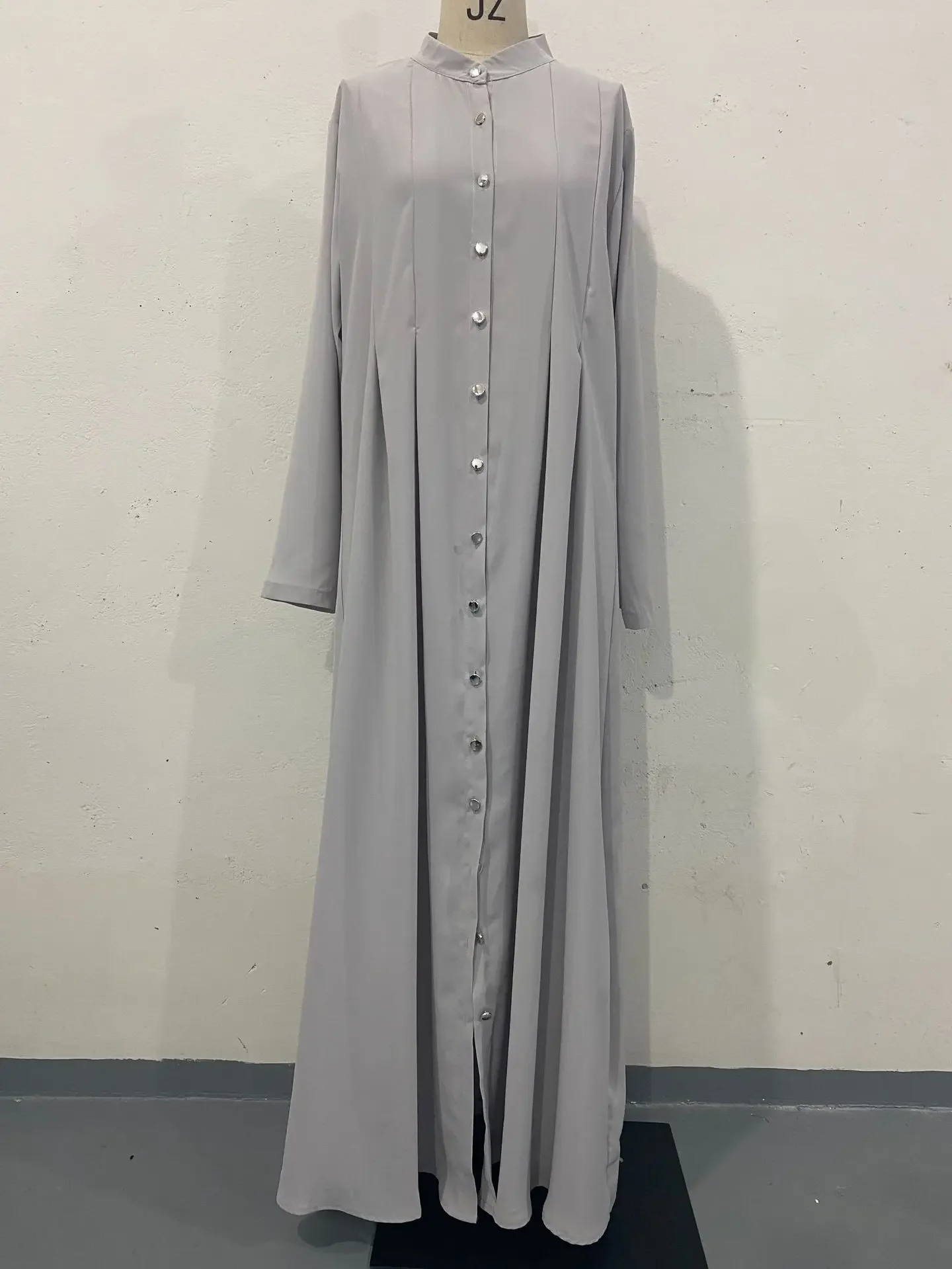 Мусульманский длинный халат абайя для женщин платье-рубашка на пуговицах