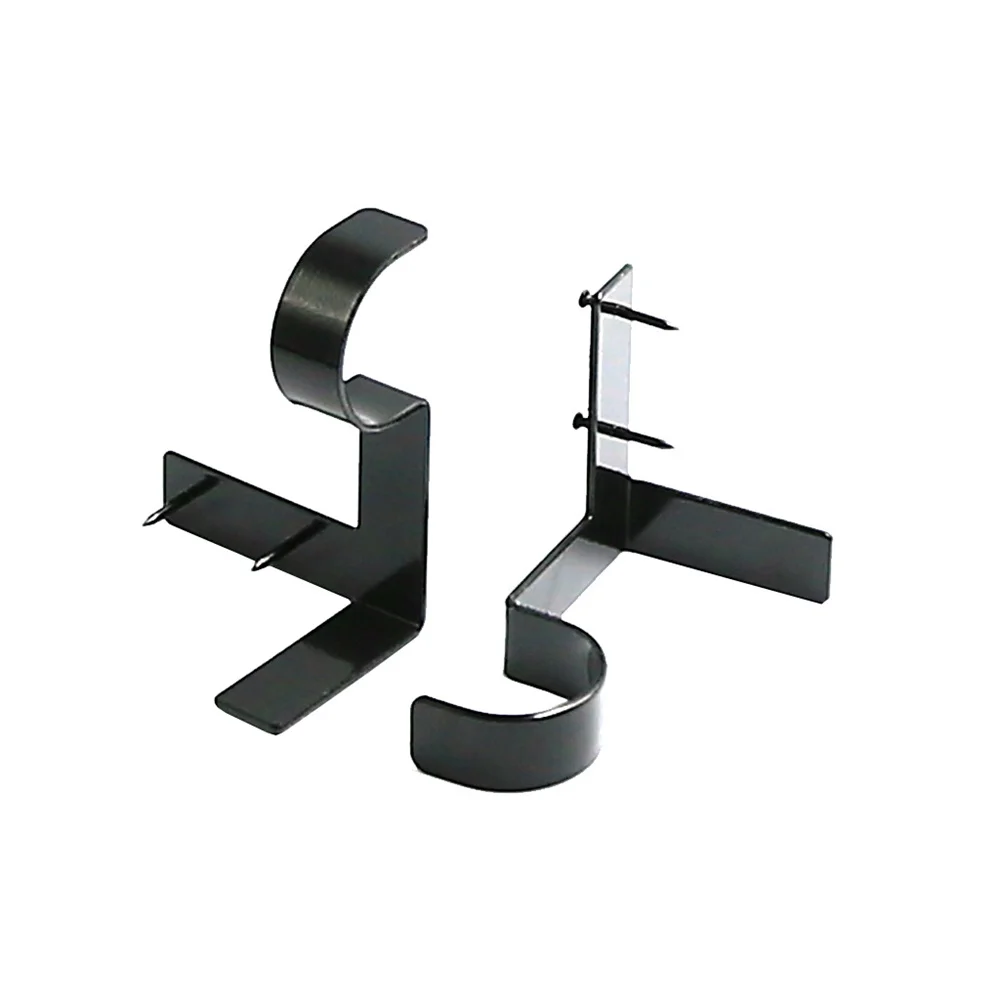 

Window Hardware Holder Single Hook/double Hooks Tap Right Into Iron Practical Home Improvement Curtain Holder Easy To Install