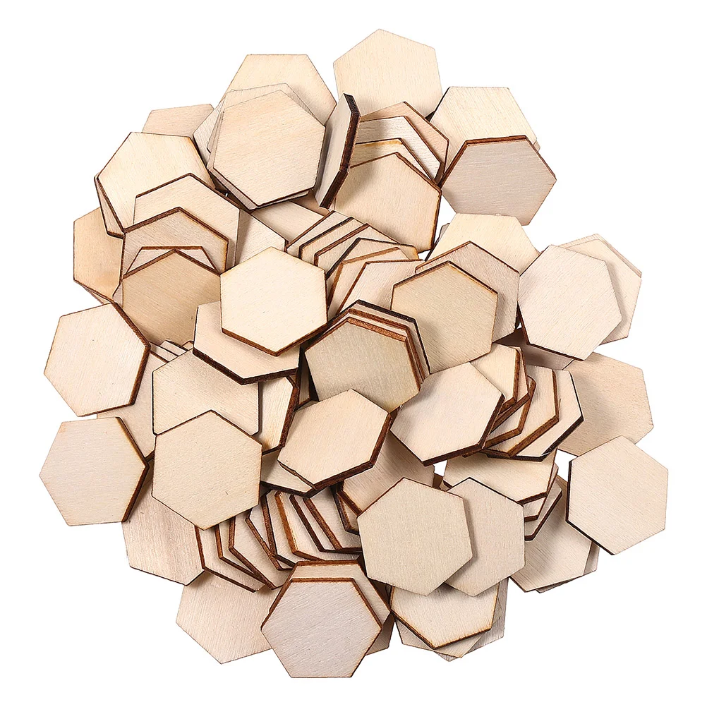 

Wood Hexagon Slices Unfinished Blank Wooden Pieces Diy Shape Cutouts Shapes Blocks Slice Unpainted Geometric Tag Block Slabs