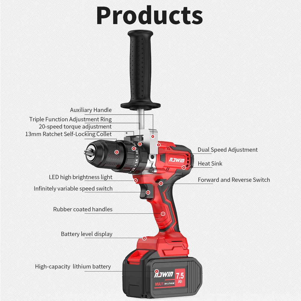 1/2 дюйма 13 мм промышленная электрическая отвертка ледяная дрель для рыбалки 125 нм