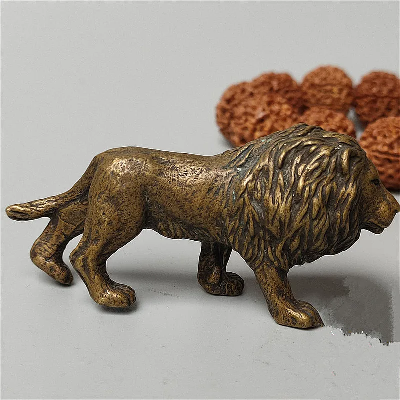 

8x см реалистичный медный благоприятный буддийский заварочный чайник в форме льва фэншуй половина ручной работы украшение для дома/офиса