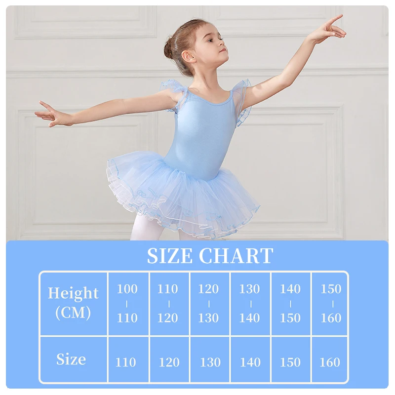 RUYBOZRY Girls Ballet Dress Dance Leotard Kids Tutu Skirts Gymnastics Ballet Leotards Short Dresses Costumes For Ballerina
