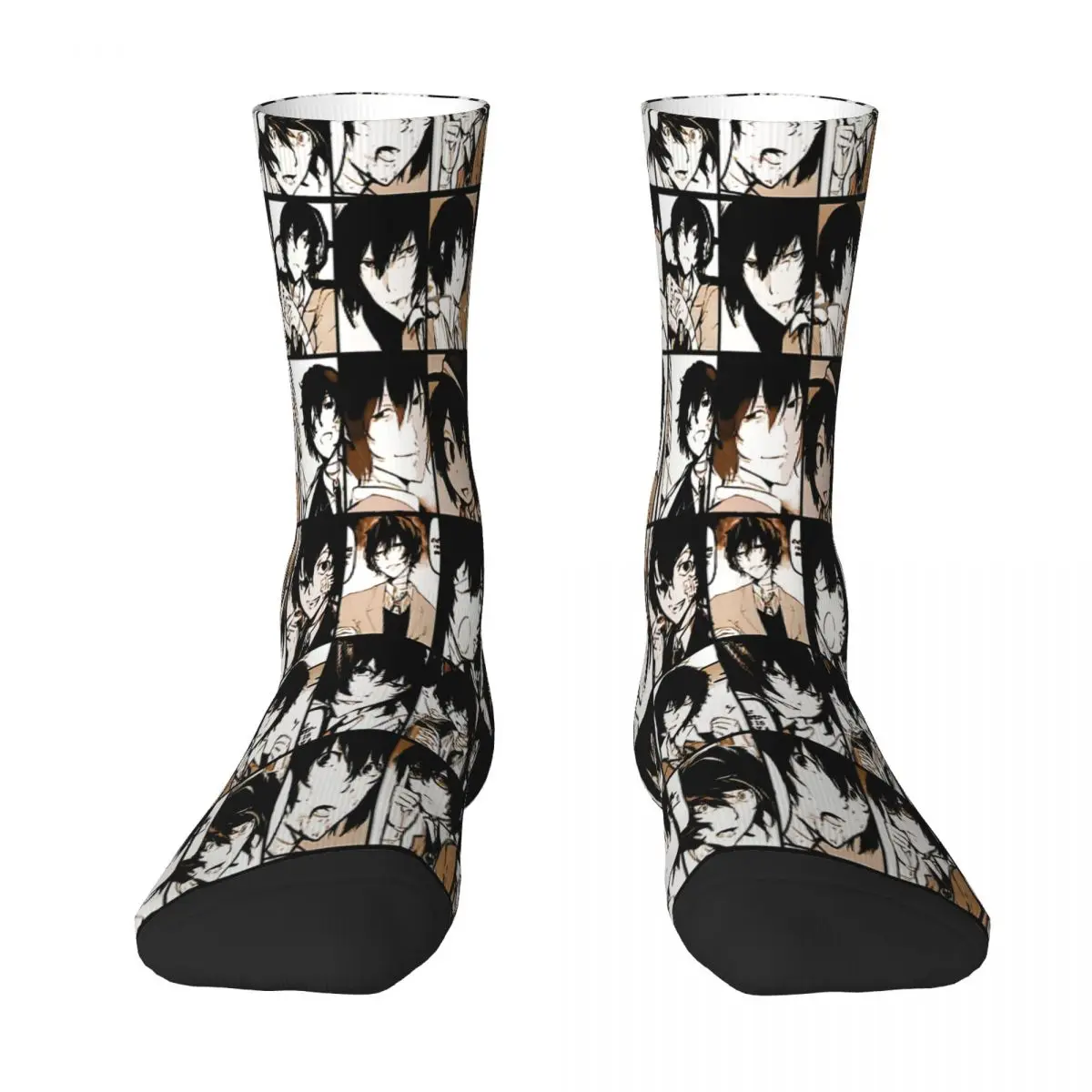 

Дазай Осаму коллаж манга цветные носки мужские женские мужские носки из полиэстера Индивидуальные забавные