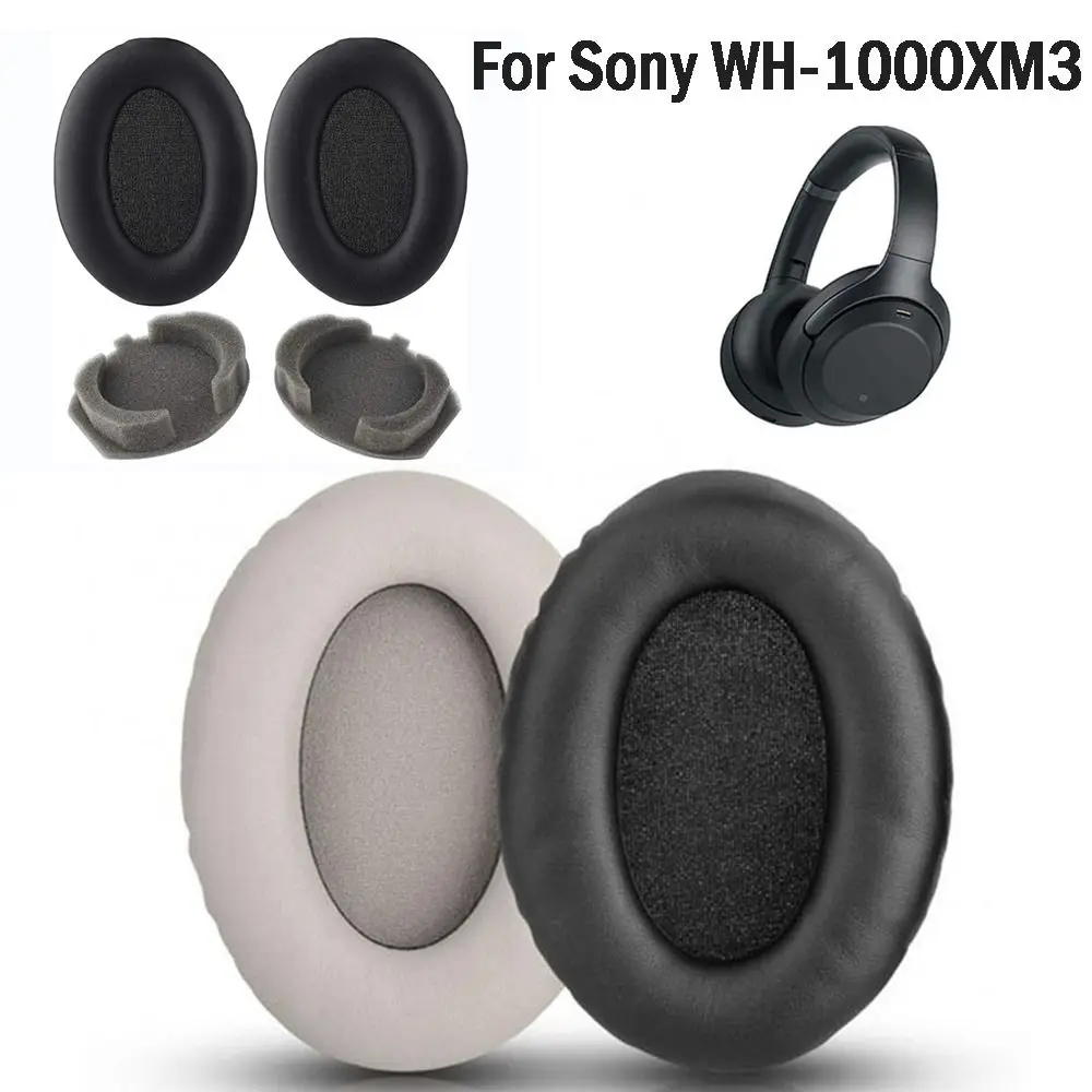 1 Paio Di Cuscinetti Di Ricambio Cuscinetti Auricolari In Schiuma Per Cuffie Sony Wh-1000Xm3 Paraorecchie Wh1000Xm3 Wh 1000 Xm3 Auricolare Manica Auri