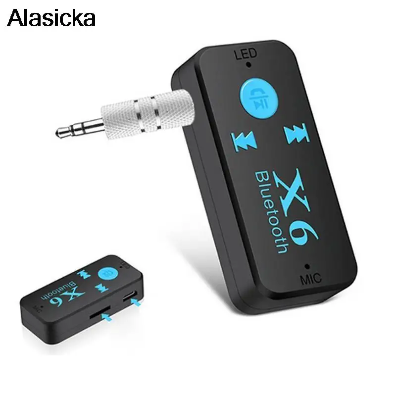 

X6 Wireless Bluetooth5.0 Audio Music Receiver Stereo Car Kit Adapter 3.5mm AUX Handsfree Car Kit Support TF Card A2DP Mp3