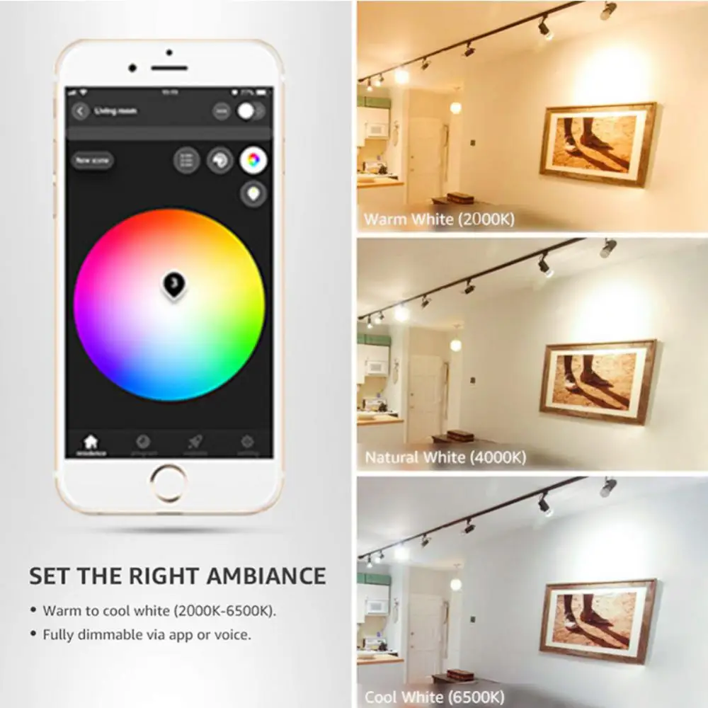 

Wifi Ceiling Light Home Assistant Smart Rgb Leds Intelligent Voice Control Home Appliances Led Downlight Multiple Modes Power 5w