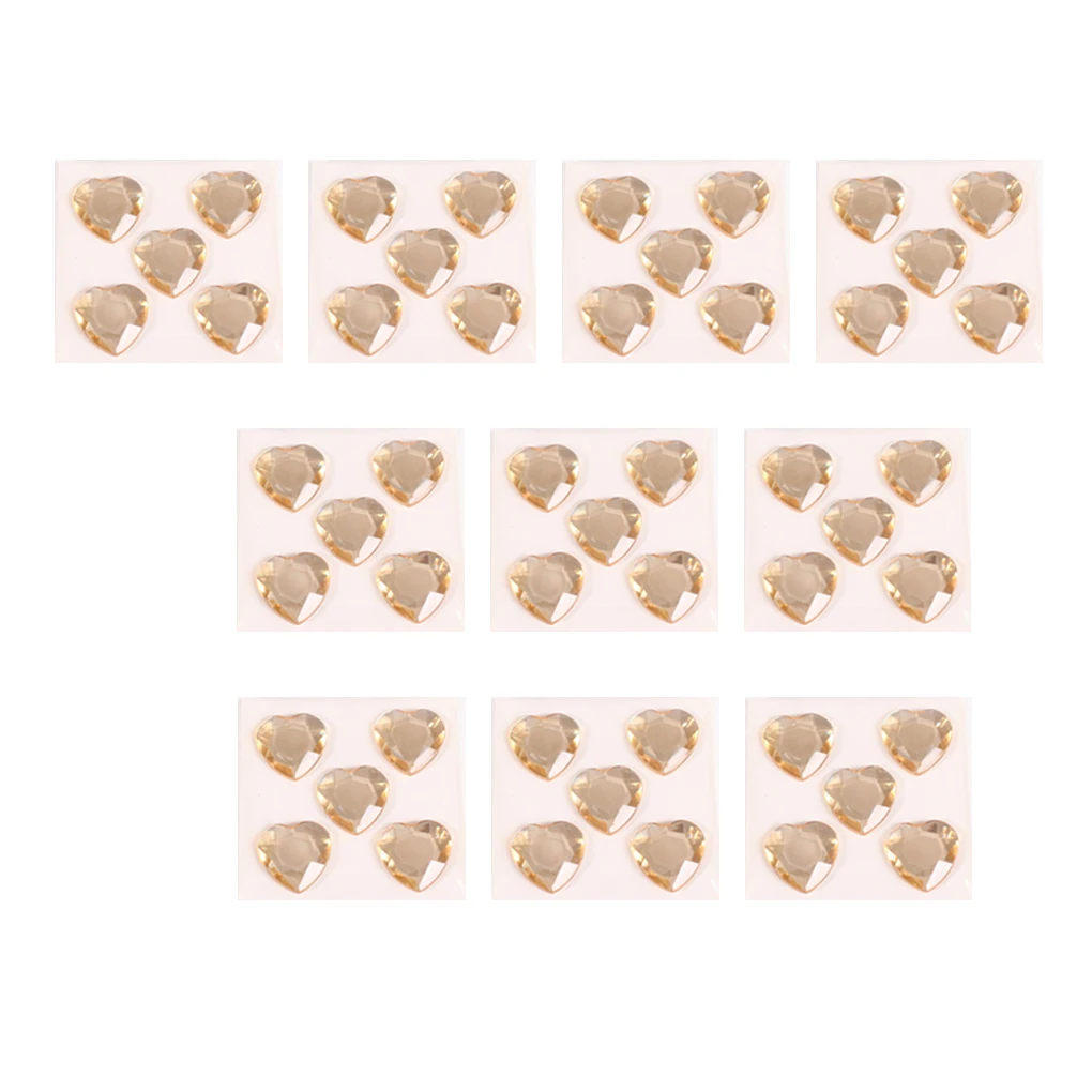 

1/2/3/5 Heart Rhinestone Sticker Acrylic Crystal Gems Multipurpose Self-Adhesive Embellishments Scrapbooking Light Coffee