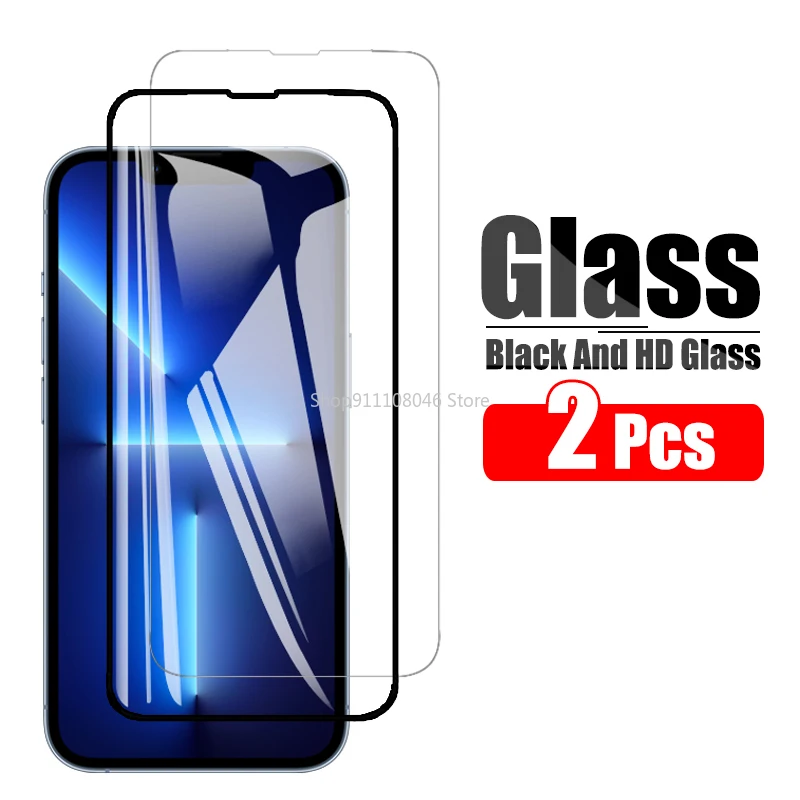 

2 Pcs Tempered Glass For iPhone 13 Pro Screen Protector On For iPhone 11 12 Mini X XS Max XR 7 8 Plus SE 2020 Protective Film