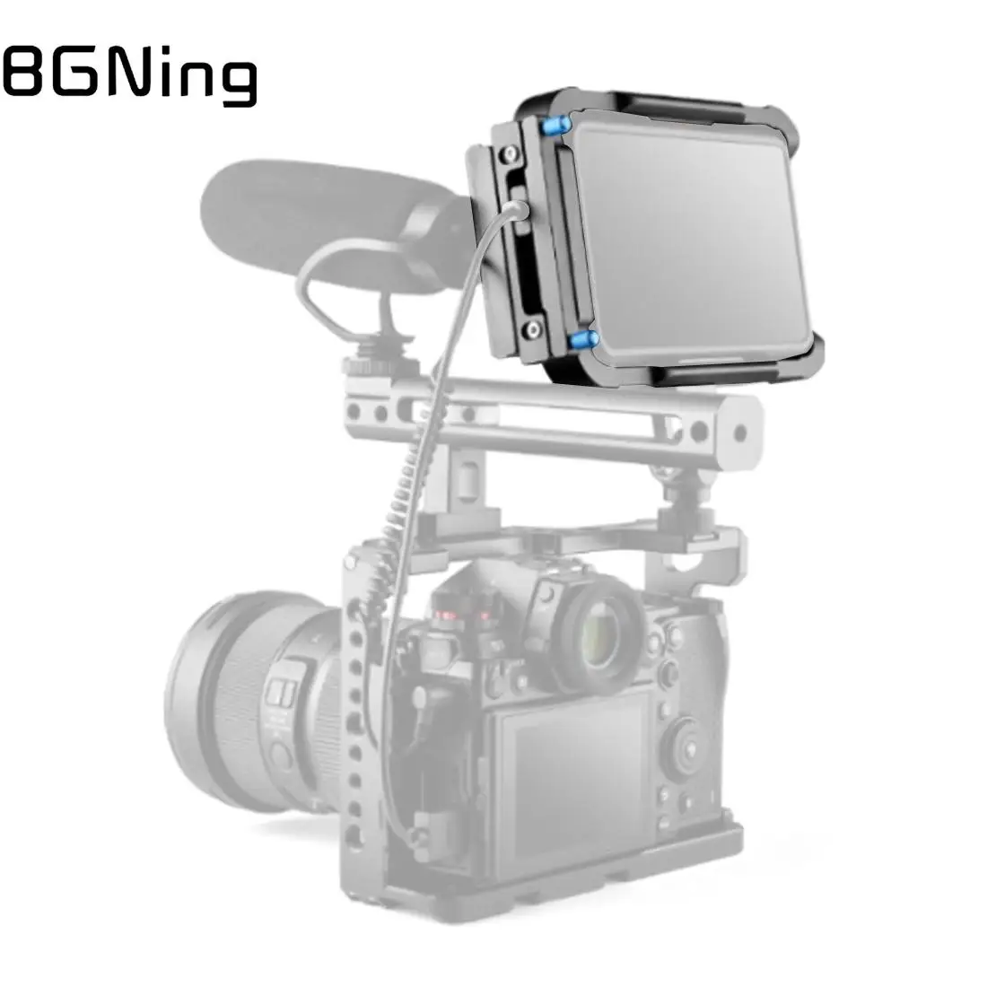 

BGNing Monitor Cage Metal Photo Record Frame Cover for Atomos Ninja V Built-in 1/4" 3/8" NATO Rail HDMI-Compatible Cable Clamp