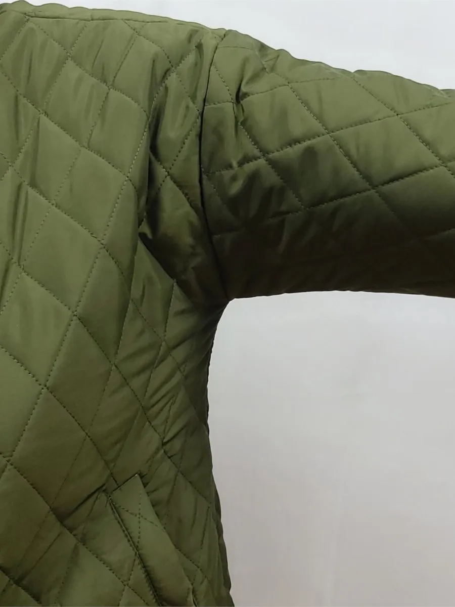 Women's Clothing Parka Plus Size Autumn Winter Long Sleeve Anti-Static Zipper Wadded Jacket Argyle Cotton-Padded Coat enlarge