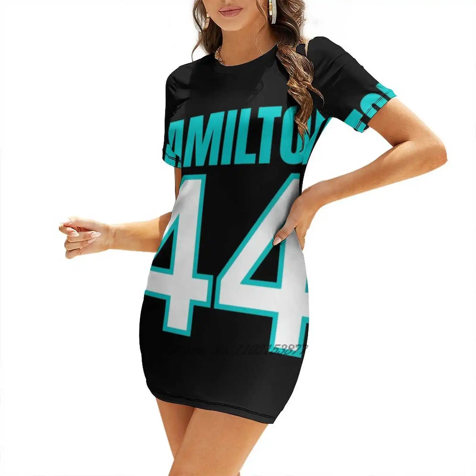 44 свободное платье с карманами летнее сексуальное v-образным вырезом и принтом