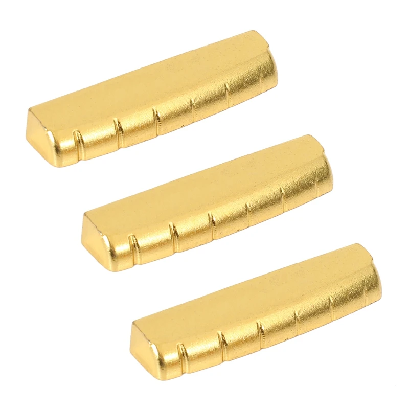 

3X Guitar Brass Nut For Acoustic Or Les Paul,Gold