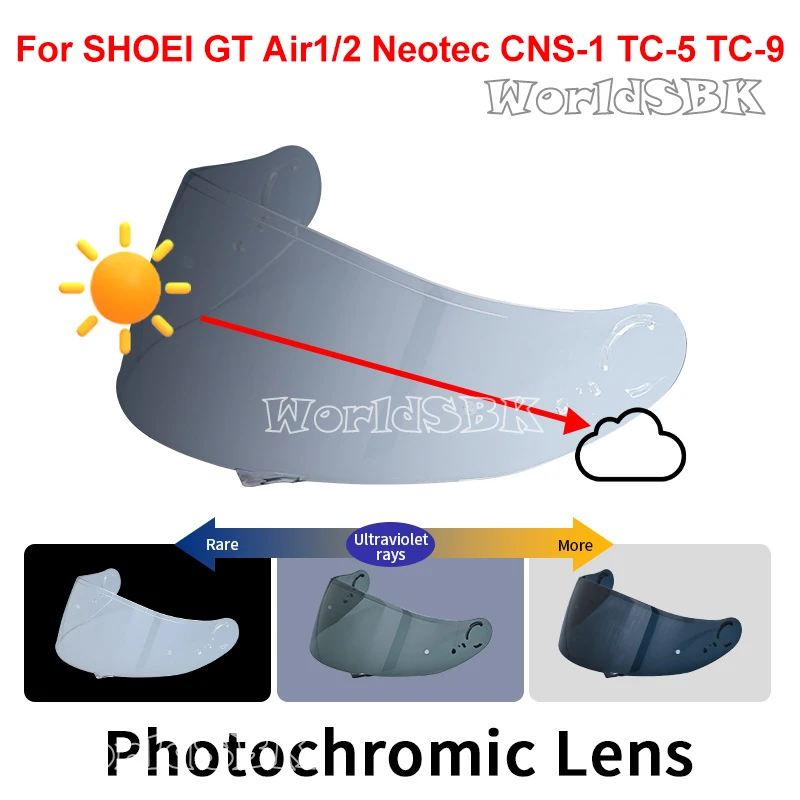 Фотохромные очки из полиэстера для SHOEI GT Air 1 2 Neotec CNS-1 TC-5 TC-9 защита от ультрафиолета