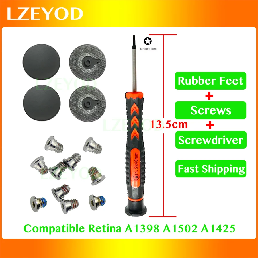 Новинка для MacBook Pro Retina A1425 A1502 A1398 нижний корпус Резиновые ножки с винтами и отверткой 2012 2013 2014 2015 год
